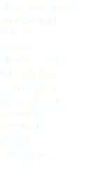 blanco con crianza
100 días (roble francés)
6 meses
albariño 100%
Val do Salnés
5.600 Kg/Ha
del 15 al 25 de septiembre 13'4%Vol
6'7 g/l
<1'5 g/l (seco)
