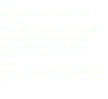 Cata: Vista: dorado pálido, límpido y brillante.
Nariz: fino e intenso. Fruta madura de hueso y recuerdos de mosto.
Boca: equilibrado y con cuerpo. Aterciopelado, fresco y muy goloso.
Recomendamos su degustación entre 9 y 12ºC