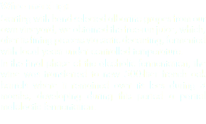 Wine making: Starting with hand-selected albariño grapes from our own vineyard, we obtained the free-run juice, which, after its fining process via static decanting, fermented with local yeast under controlled temperature.
In the final phase of the alcoholic fermentation, the wine was transferred to new 500-liter french oak barrels where it remained over its lees during 3 months, developing during this period a partial malolactic fermentation.